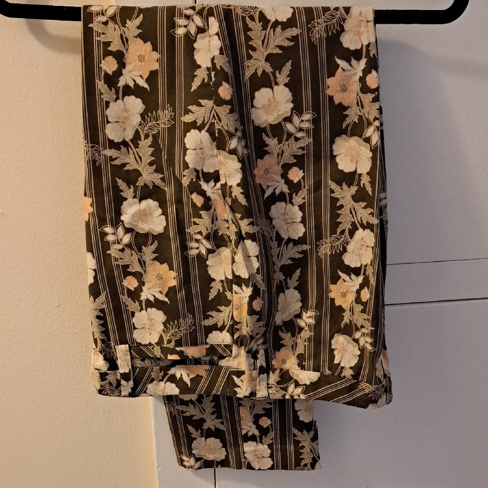 ANN TAYLOR LOFT Women's SZ (8) Brown Print Pants
